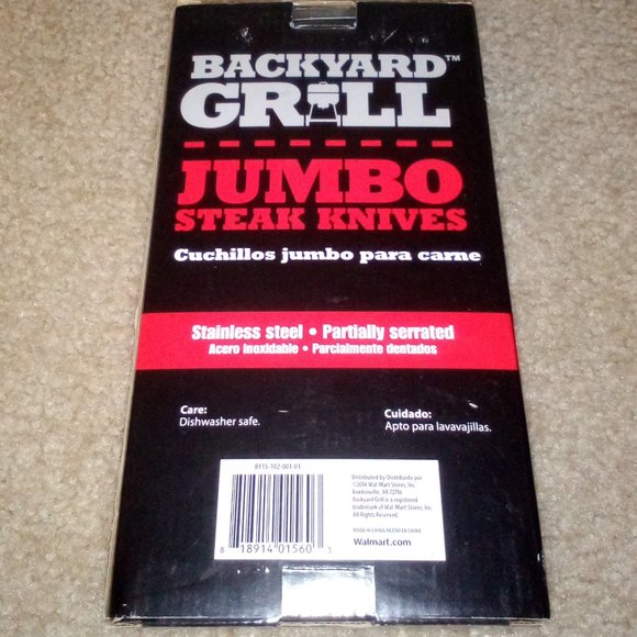 Jumbo Steak Cultery: (4) Piece Steak Set. Extra Large Handle and Blade. New - Picture 3 of 4